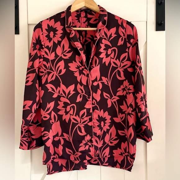 Zara Floral Pajama Style Blouse - Picture 3 of 7